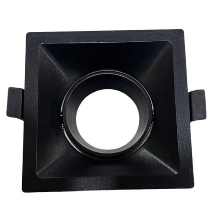 Base empotrar MR16 cuadrada aluminio dirigible negra