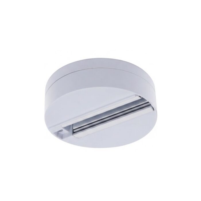 Base caja octagonal para riel 2 puntos blanca