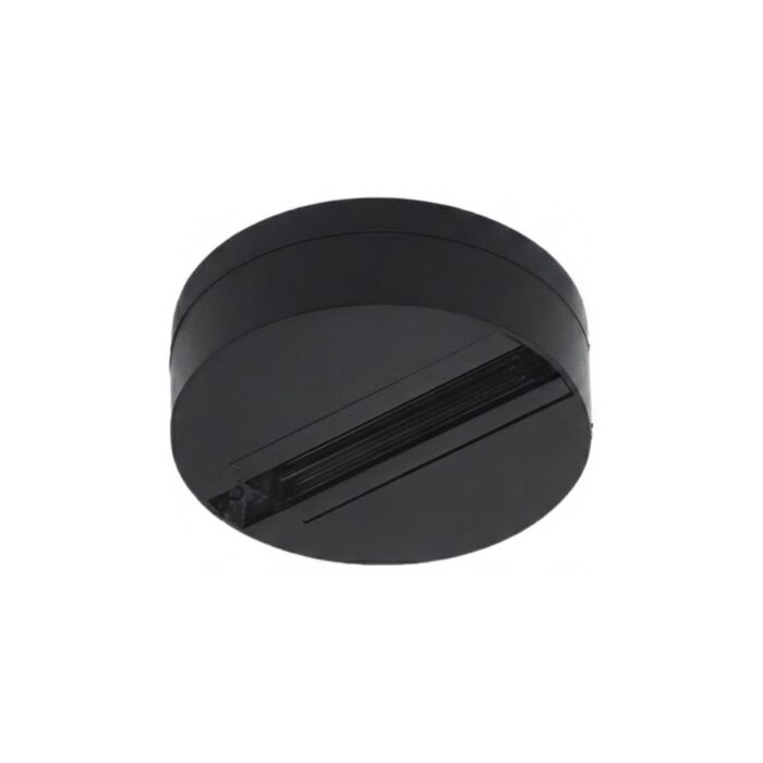Base caja octagonal para riel 2 puntos negra