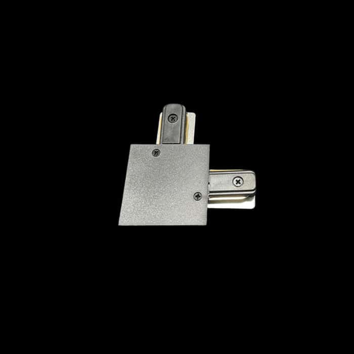 Conector en L riel 2 puntos empotrar negro