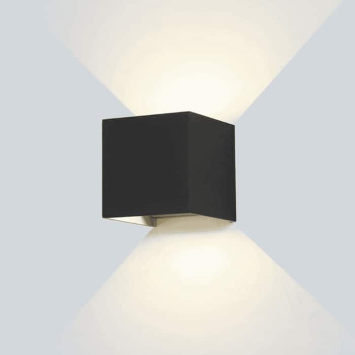 Lámpara pared 6W dos caras IP65 negra