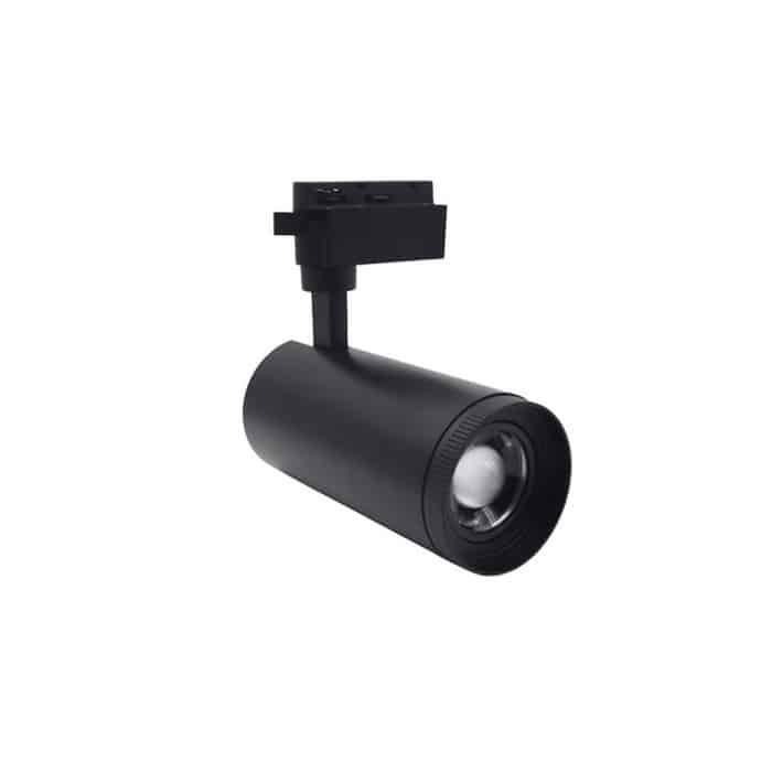 Spot LED COB 10W para riel 2 puntos ajustable negro