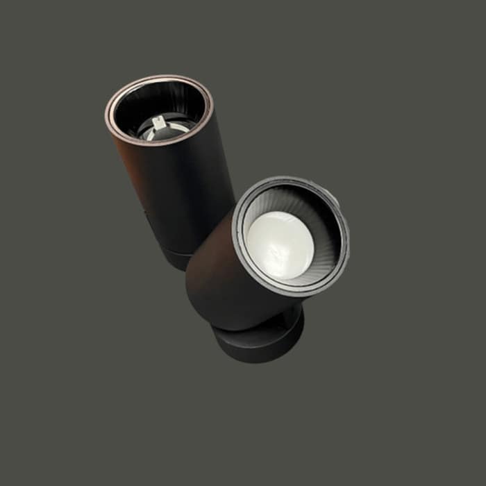 Base MR16 sobreponer circular negra