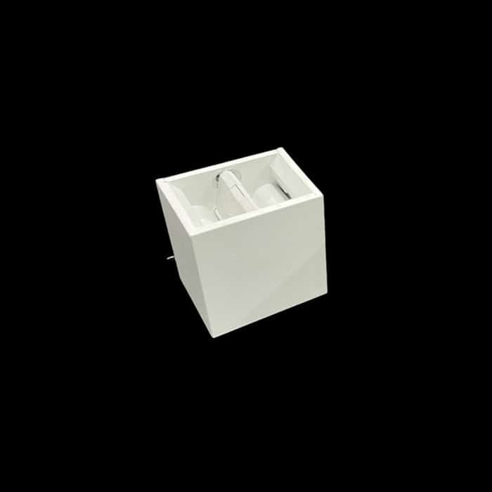Lámpara pared minicubo 2W dos caras IP65 blanca