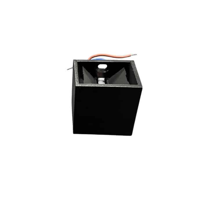 Lámpara pared minicubo 2W dos caras IP65 negra