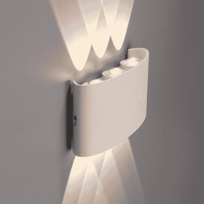 Lámpara pared rectangular 6W dos caras IP65 blanca