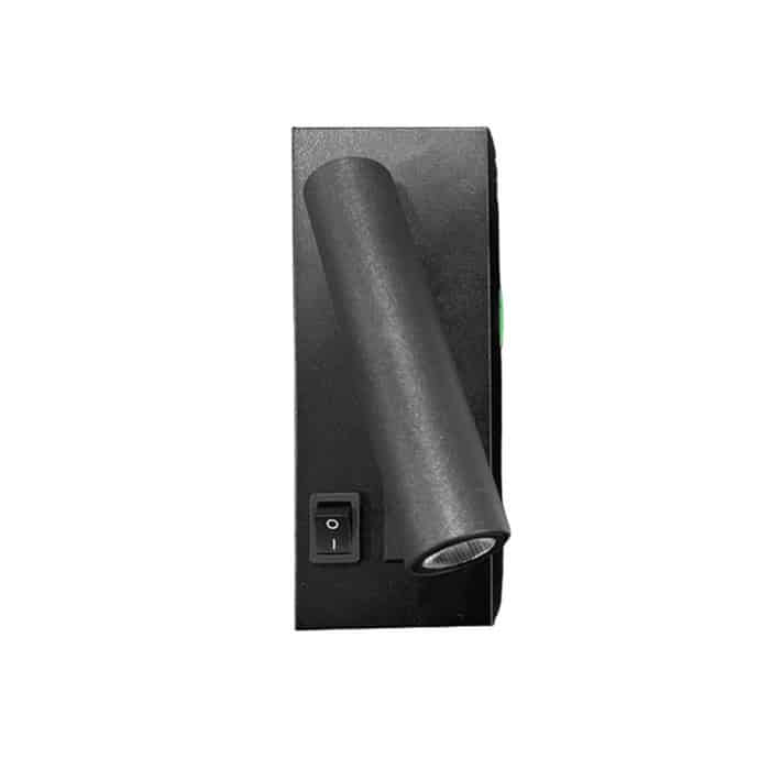 Lámpara dirigible 2W con cargador USB-C negra