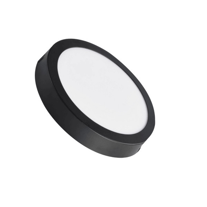 Panel LED sobreponer 18W trim negro luz cálida