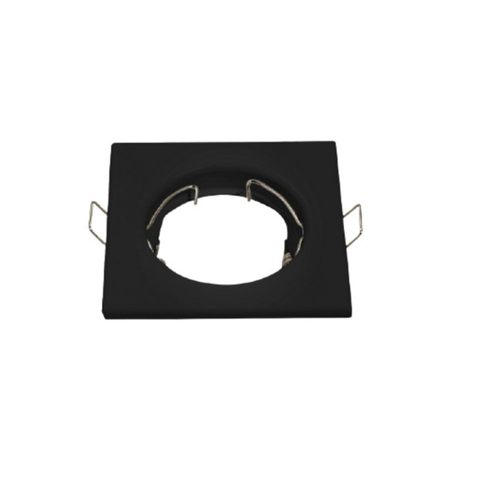 Base MR16 fija cuadrada negra
