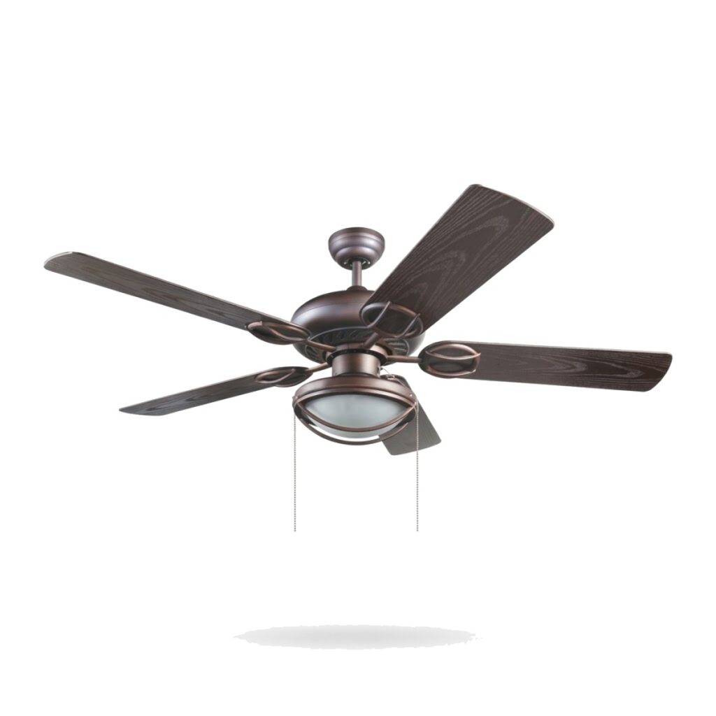 Ventilador de techo 52" bronce con luz de rejilla