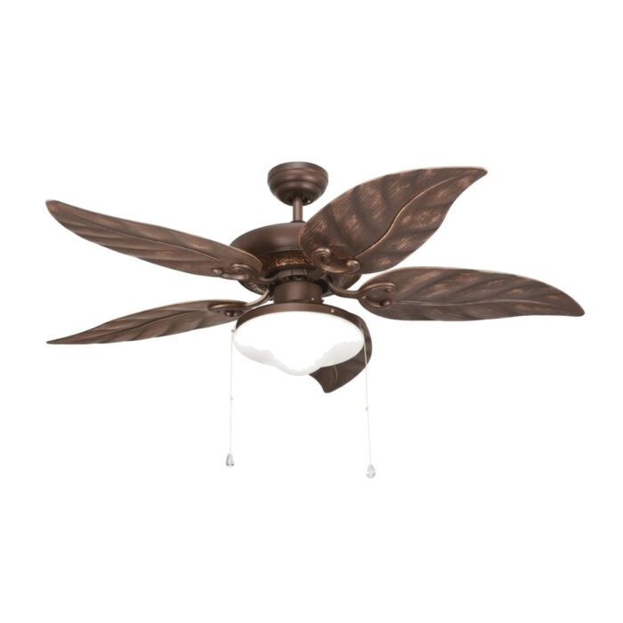 Ventilador de techo 52" tropical bronce con aspas de hoja