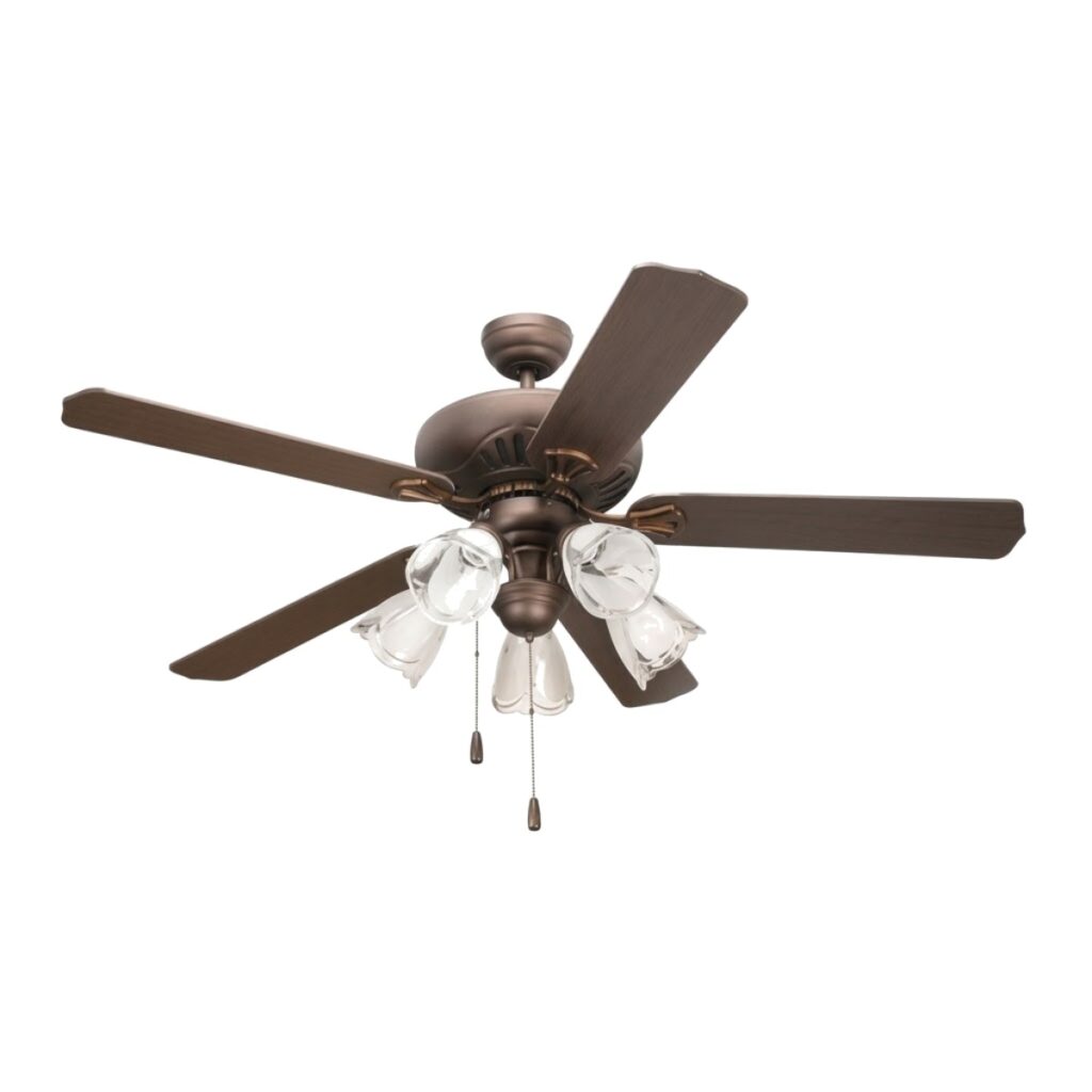 Ventilador de techo 52" bronce con 5 luces