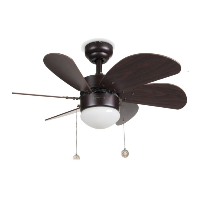 Ventilador de techo 30" bronce con aspas oscuras