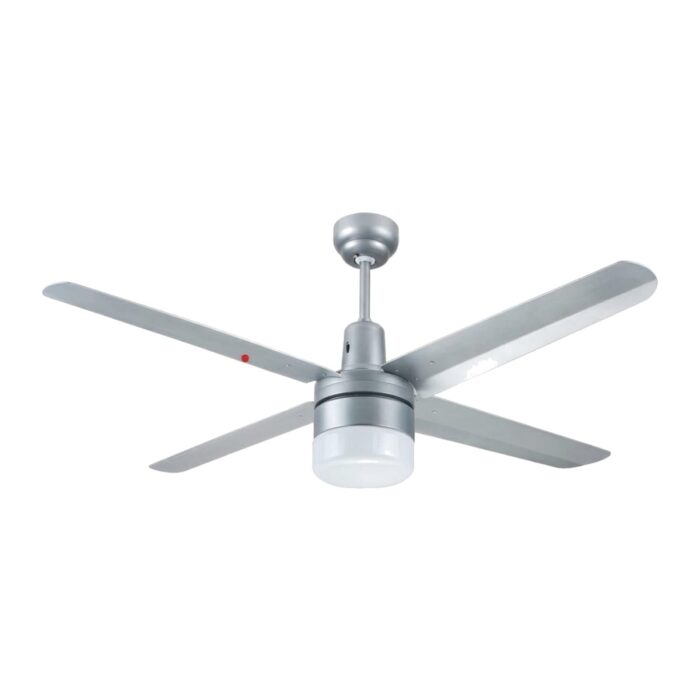 Ventilador de techo industrial 56" plata con luz LED