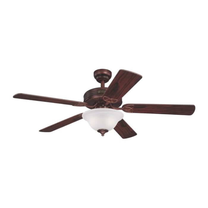 Ventilador de techo 52" vintage bronce con plafón opal