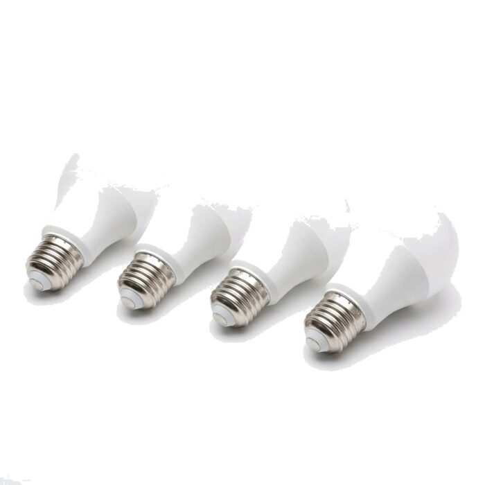 Foco LED A19 9W luz blanca E27 - 4 unidades