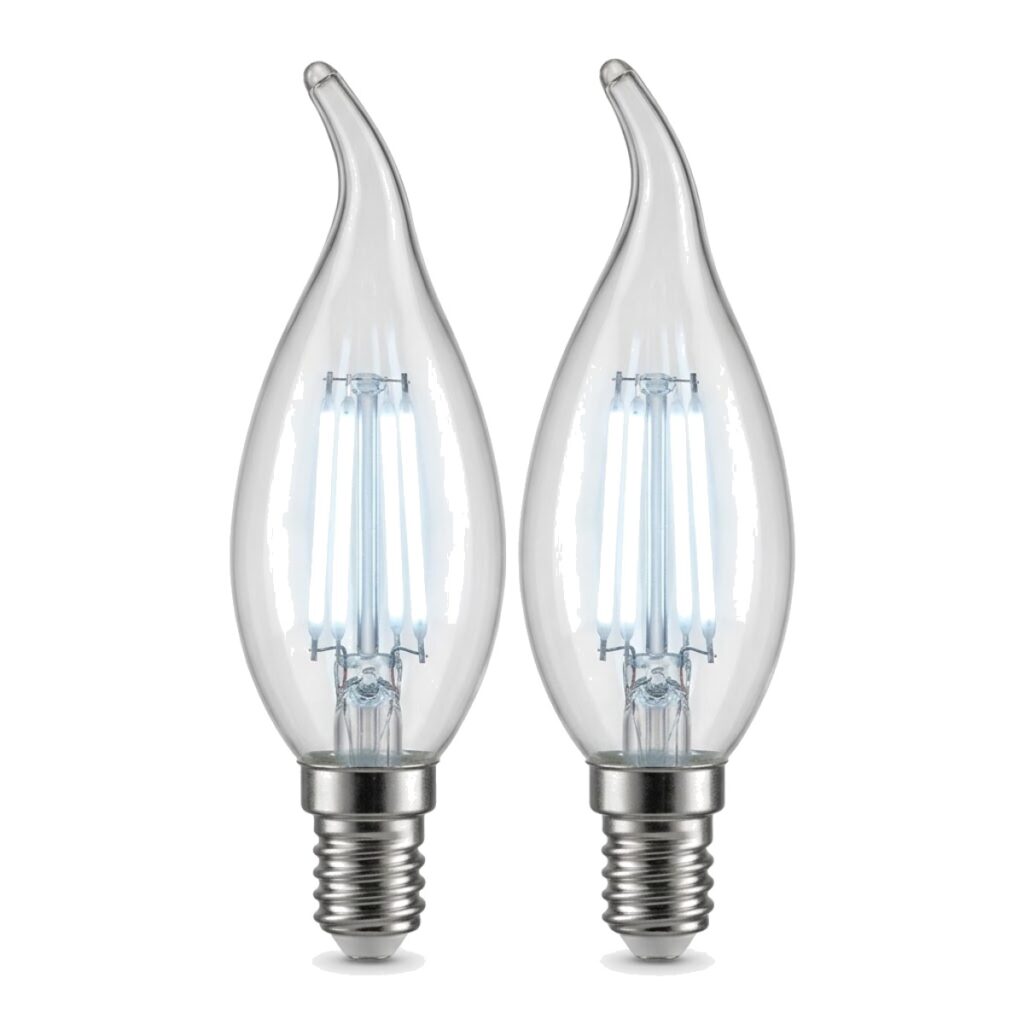 Foco LED vela filamento 5W luz blanca E12 - 2 unidades