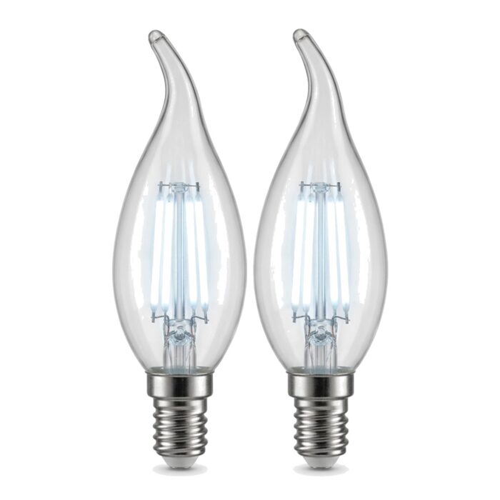 Foco LED vela filamento 5W luz blanca E12 - 2 unidades