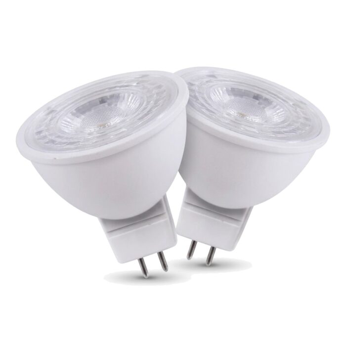 Foco LED MR16 5W luz cálida dimeable GU5.3 - 2 unidades