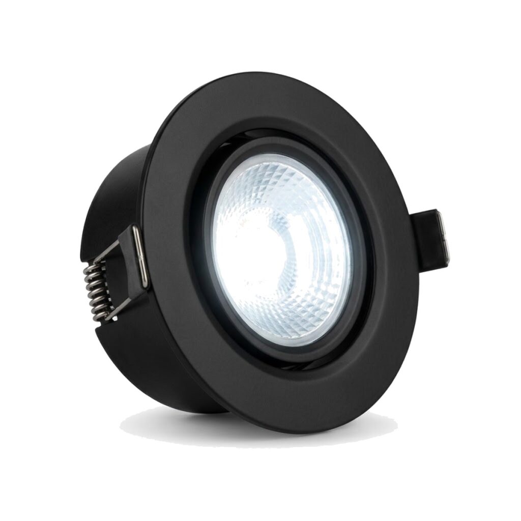 Spot LED empotrable redondo 5W negro luz blanca