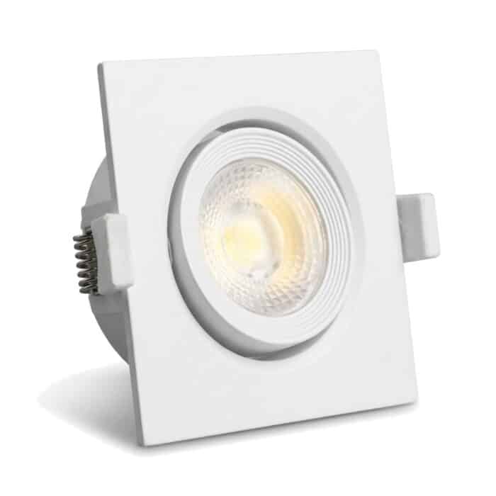 Spot LED empotrable cuadrado 5W blanco luz cálida