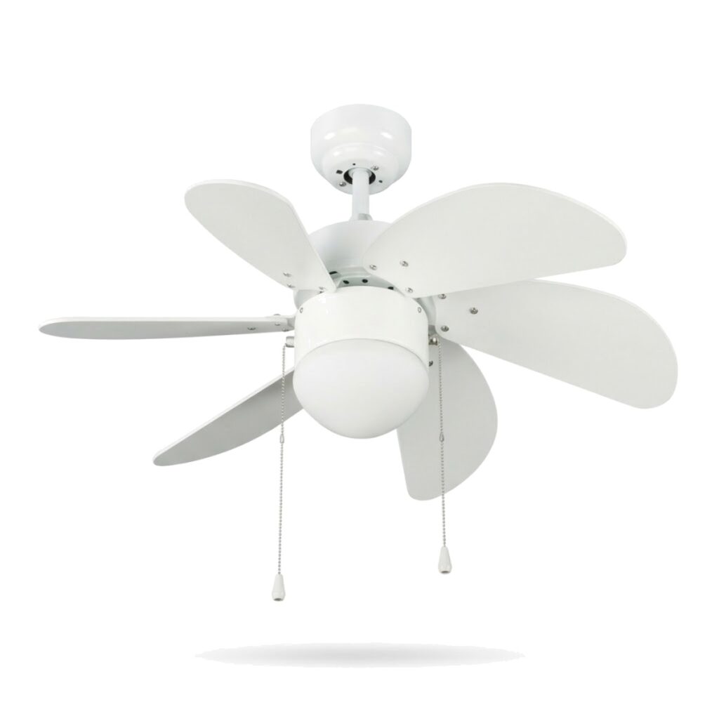 Ventilador de techo 32" blanco con luz