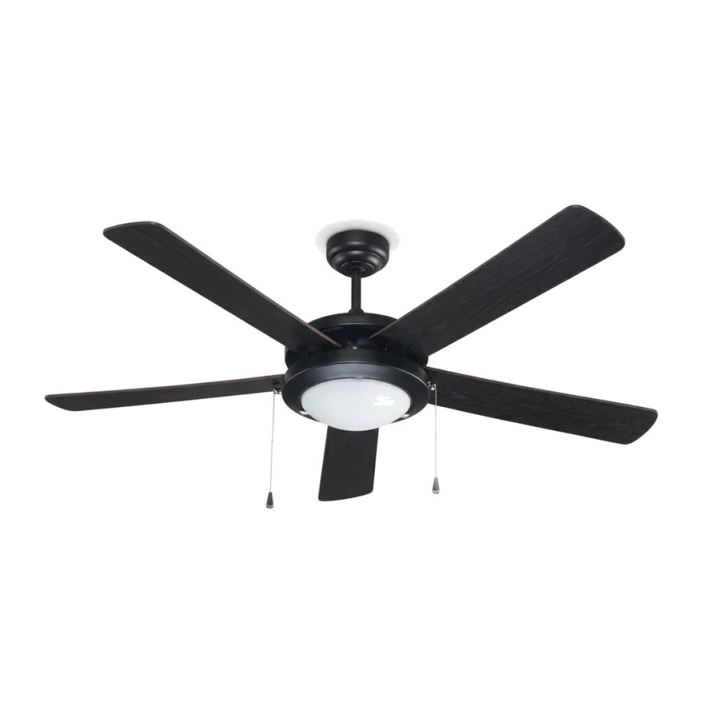 Ventilador de techo 52" negro con luz