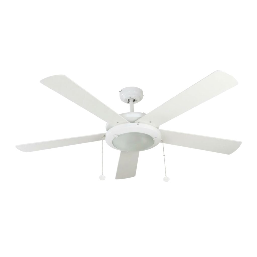 Ventilador de techo 52" blanco con luz