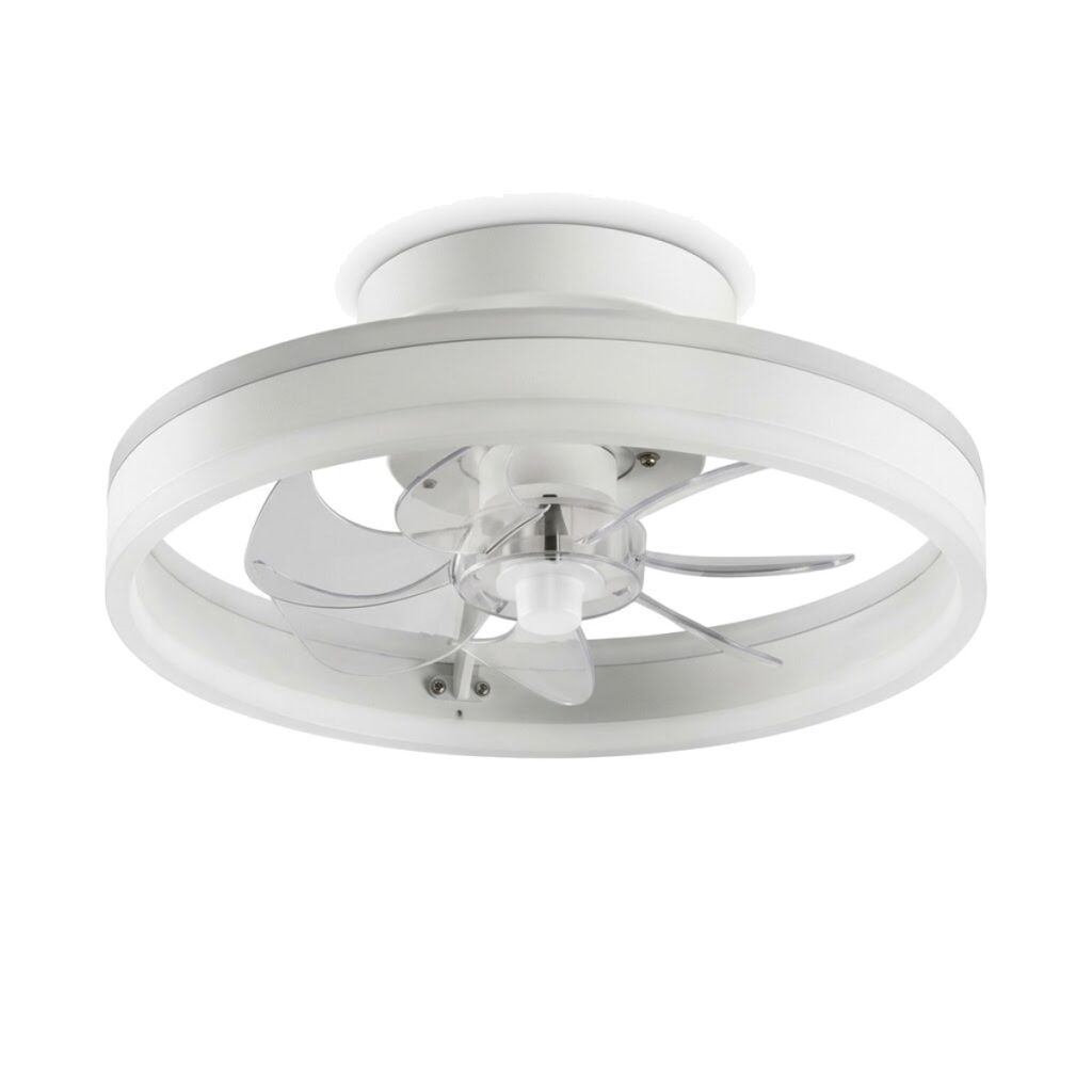 Ventilador de techo 16" blanco con luz LED