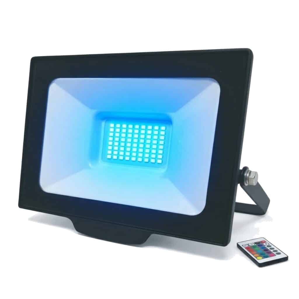 Reflector LED RGB 50W con control remoto IP65