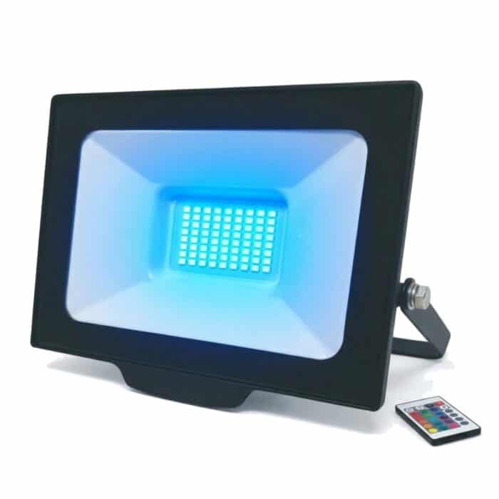 Reflector LED RGB 50W con control remoto IP65