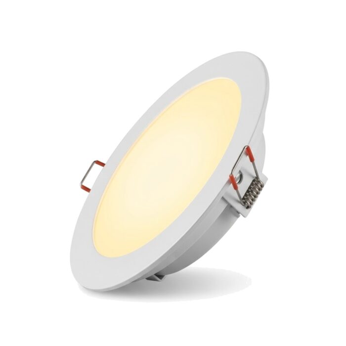 Panel LED redondo empotrable 6W luz cálida