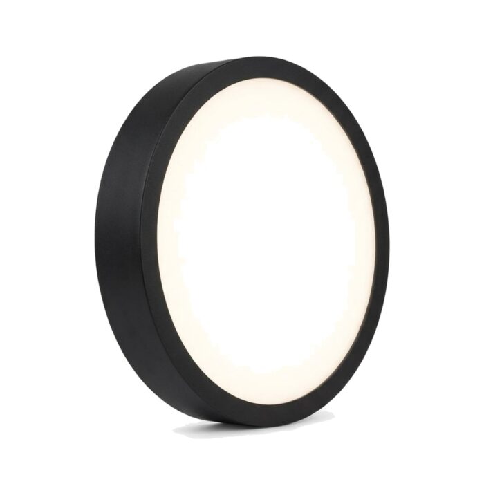 Panel LED redondo sobrepuesto 18W 3 tonos negro